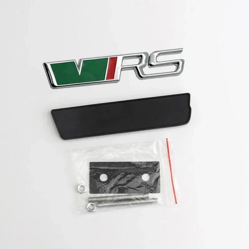 JIYQ3 VRS Logo Car Front Grille Emblem Metal Badge Decoration for Skoda Octavia Rs Fabia Rapid Superb Kodiaq Yeti Citigo Vision Kodiak