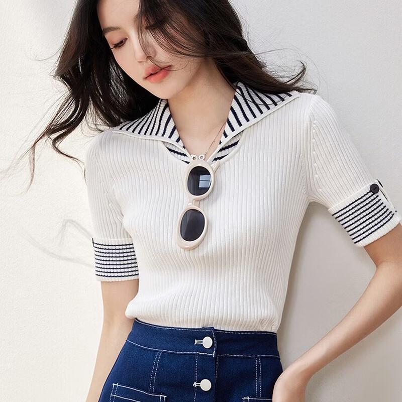 Versatile Ice Silk Polo Short Sleeve Top L
