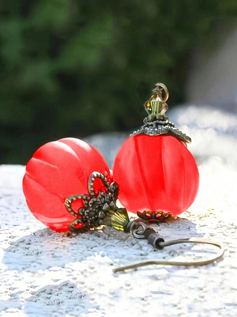 1 Paar Vintage Kürbis Anhänger Ohrringe, Vielseitig & Stilvoll für den täglichen Gebrauch