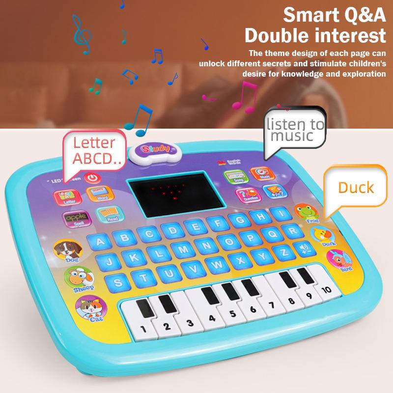 Kids Led Tablet English Learning Machine Music Sound Education Intelligent Story Machine Preschool Animal Letters Study Baby Toy