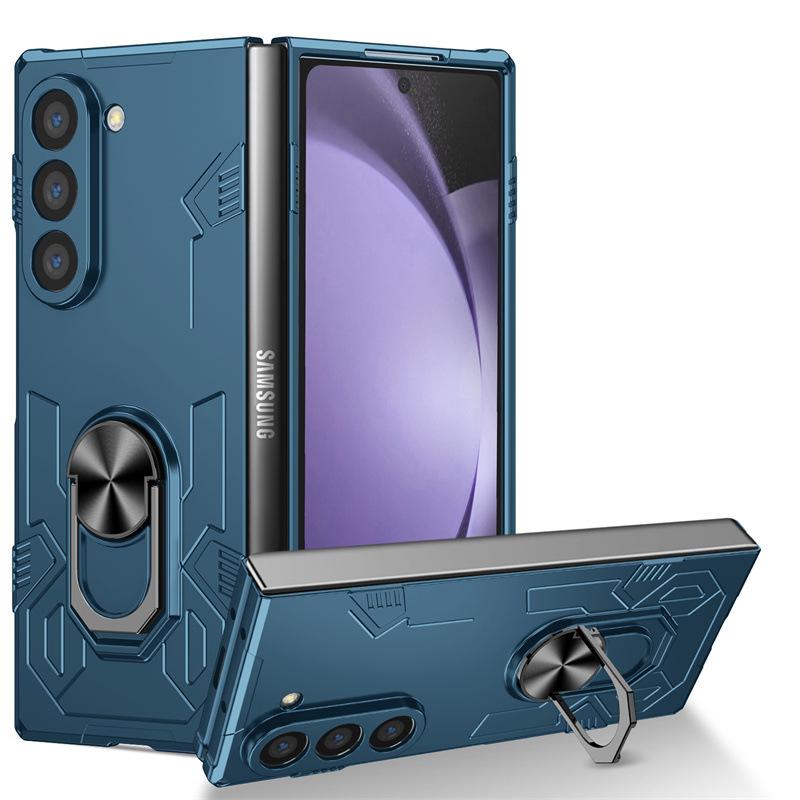 Compatible with Samsung Z FOLD7 foldable phone case, mecha finger ring stand, Galaxy Z Fold6 protective case