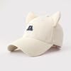 Premium Letter Embroidered Baseball Cap High Quality Cotton Cute Cat Ear Hat Women's Shade Sun Protection Hat