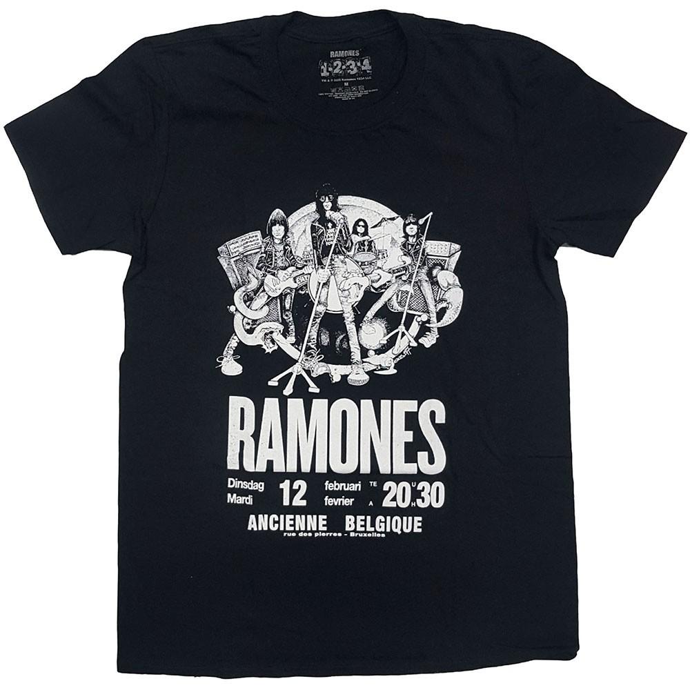Men s Ramones Belgique T-shirt Large Black 3XL