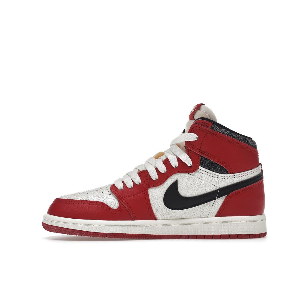 Air Jordan 1 Retro High OG PS Chicago Lost & Found Kids Sneakers Red Varsity-Red Black FD1412-612