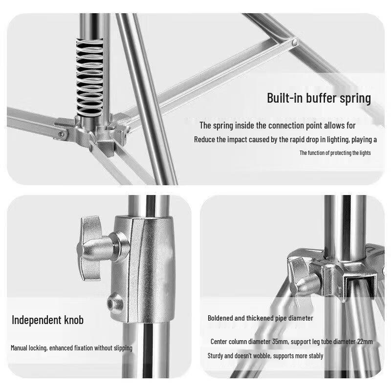 Jundingying 3.3m Stainless Steel Photography C-Stand Kit with 2.5m Boom Arm