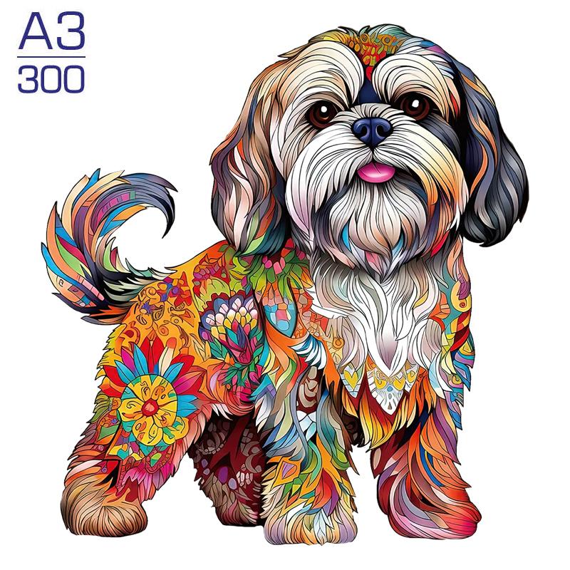 Wooden Puzzle Adult Kids Jigsaw Puzzles Puppy Dog 3D Animal Puzzles Boutique Gift Box Packaging Children Christmas Gifts Toys