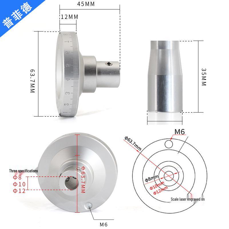 Metal Laser Scale Manual Slide Table Tool with Angle Handle Handwheel