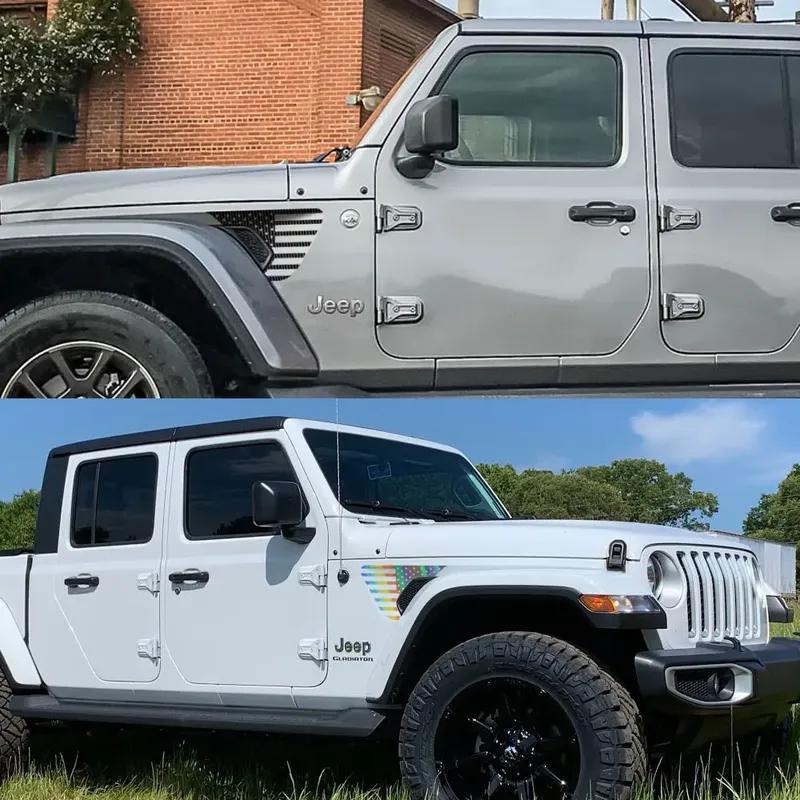 For Jeep Gladiator JT Pickup Fender Vent Stickers Truck Graphics  Flag Decor Decals Car Vinyl Cover Decal Auto Accessories