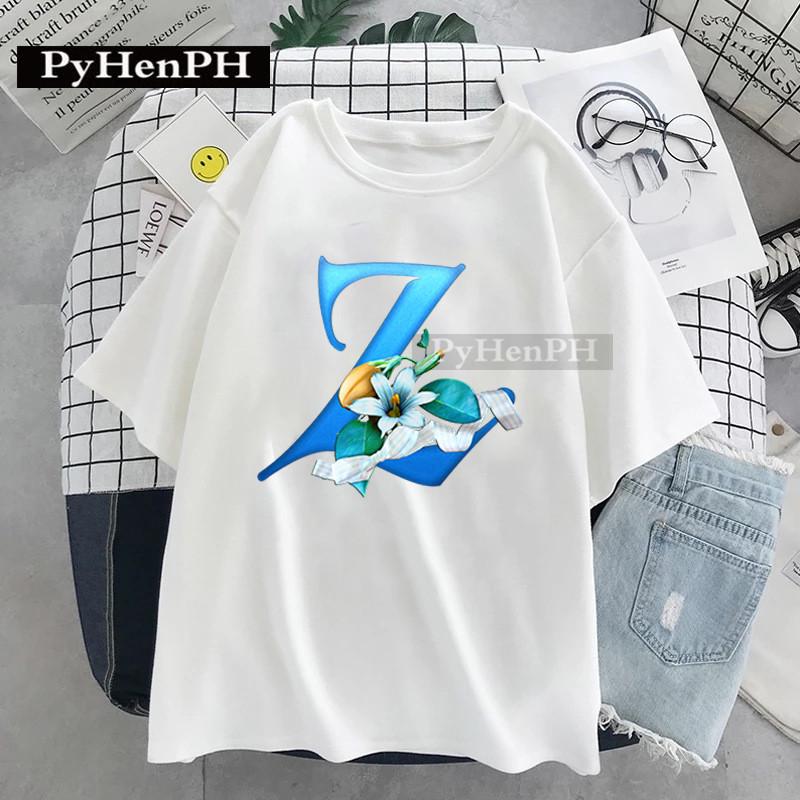 

Personality 26 English Letters Casual Allmatch Shortsleeved Crewneck Tshirt Women Clothes Graphic T Shirts 4XL