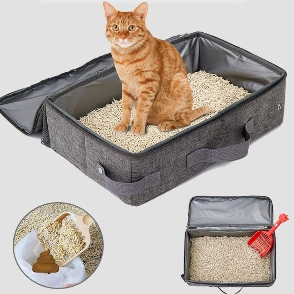 Waterproof Portable Pet Toilet Oxford Cloth Mobile Cat Toilet Foldable Cat Litter Box  Going Out