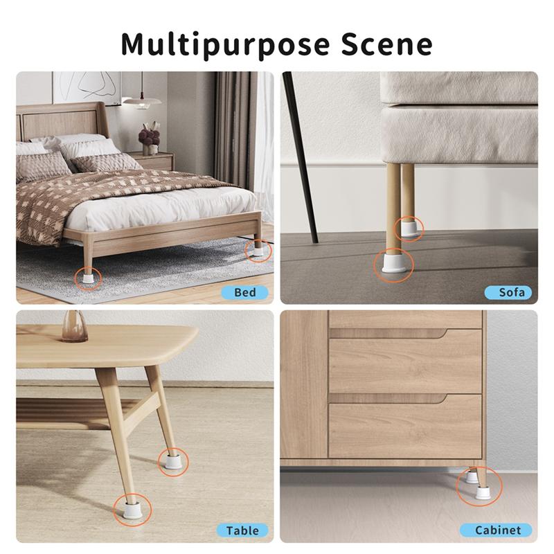 

A25F-4Pc Silent Skid Stopper Anti Vibration Pads Mat Home Furniture Feet Universal Bumper Self-Adhesive Slipstop Raiser белый