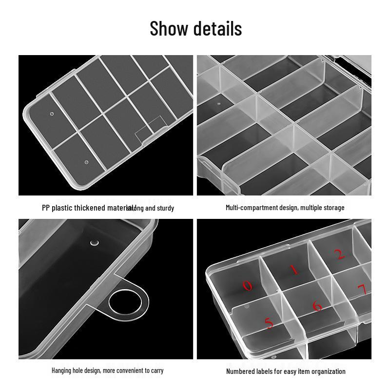 Nail Art & Jewelry Storage Box with 10 or 12 Compartments for Tips & Rhinestones