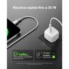 Belkin Caricabatterie USB-C 30W Rapido da Muro per iPhone iPad Samsung Galaxy Bianco