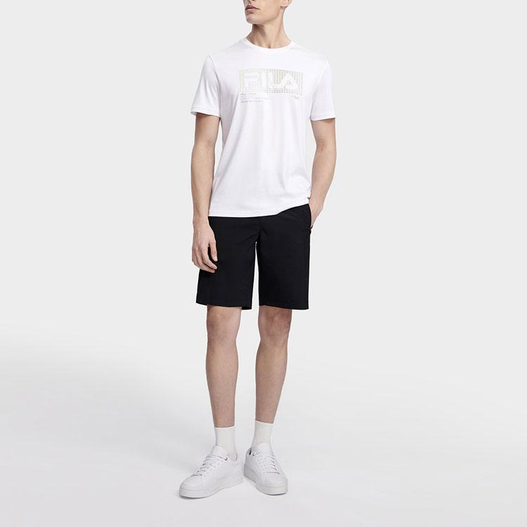 Fila Logo Printed Round Neck Business Short Sleeve T-Shirt Men T-Shirts White F11M327111F-WT