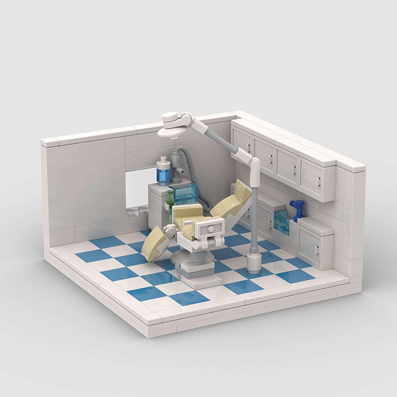 MOC Zahnklinik Medizinisches Labor Stadtkrankenhaus Bausteine Steine Friends Set Schmuck Scannraum Spielzeug für Kinder Geschenk
