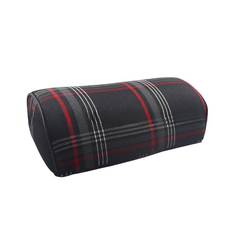Black Plaid Fabric Car Seat Supports Pillows Headrest Cushion Head Neck Pad for MK7 GTI MK1-K2 T1 T2 T3 rosso