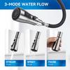 Arofa Kitchen Faucet with Pull Down Sprayer, Brushed Nickel Kitchen Sink Faucet 1-3 Hole Single Handle High Arc Stainless Steel Commercial Modern