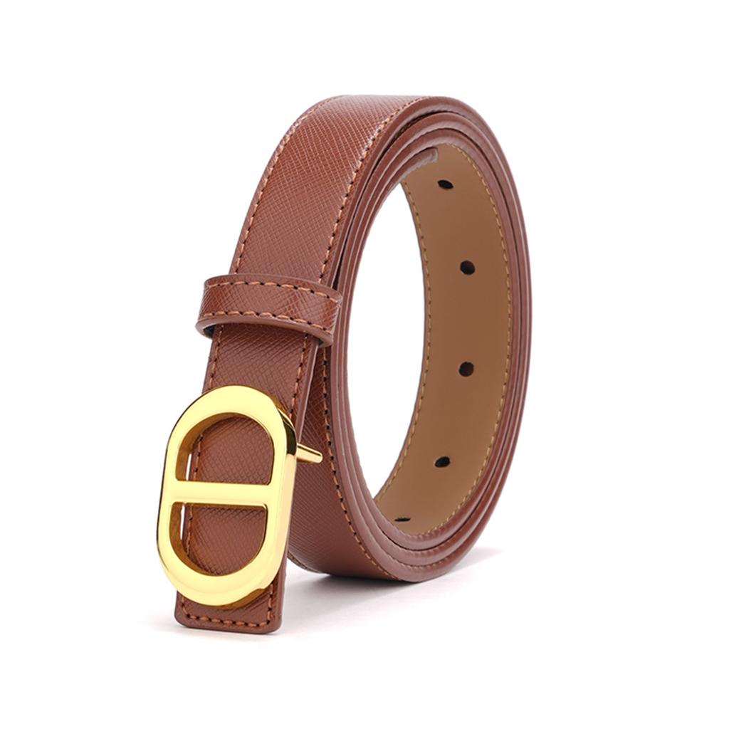 Smooth Buckle Women's Genuine Leather Belt Two-color Dual-purpose Versatile Decorative Jeans Trousers Cowhide Belt Women's Belt