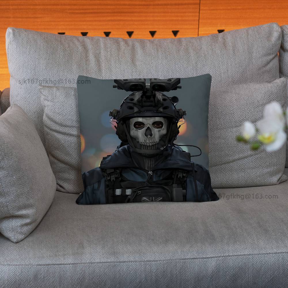 Game Call of Duty Pillow Case Anti-dustmite Pillowcase Invisible zipper silky short plush Sofa cushion cover