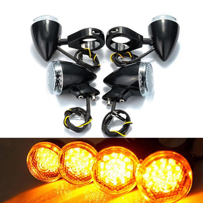 4PCS Front Rear Motorcycle Turn Signal Light 39mm/41mm Motorcycle Accessories Amber Turn Signals Indicator For Harley