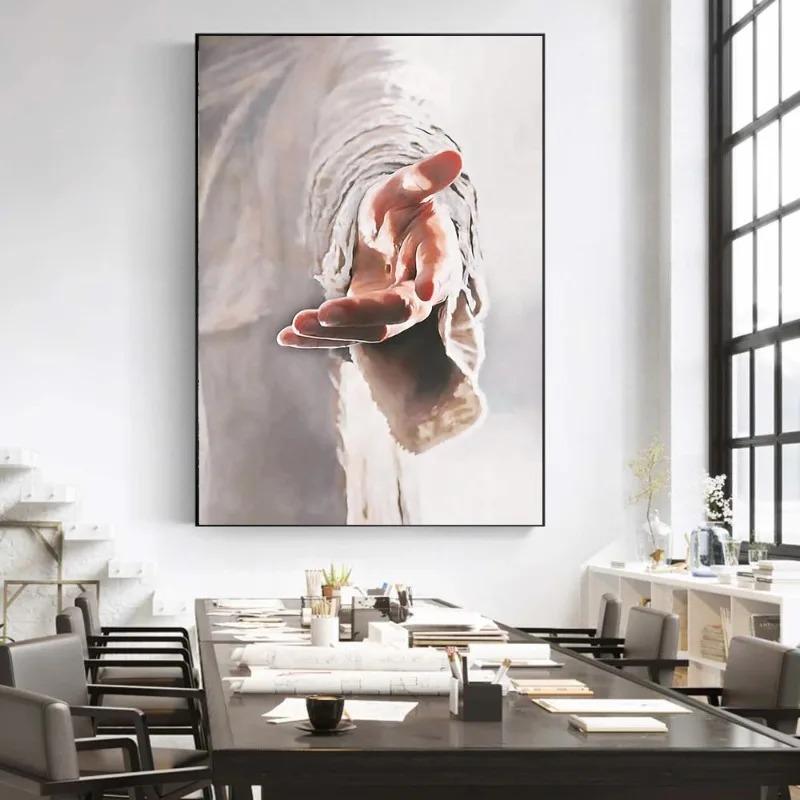 Jesus The Hand of God Canvas Painting Decorative Christian Art God Wall Art Picture Printing Poster Image Bedroom Decoration