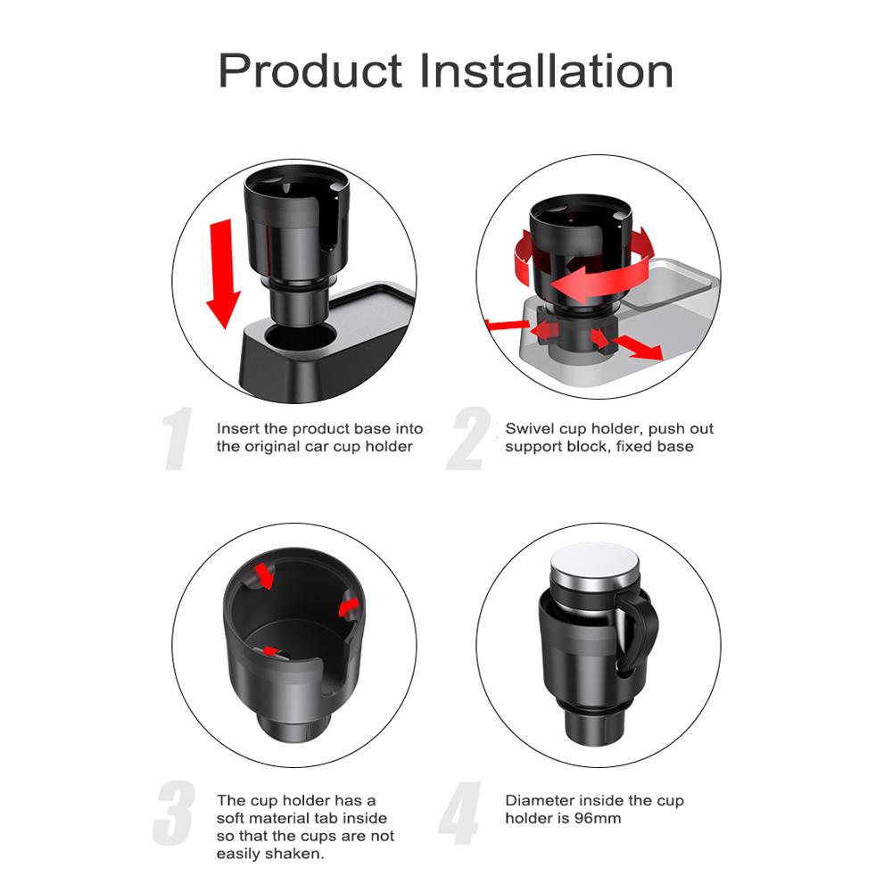 Large car cup holder multi  functional car cup holder car beverage rack  black