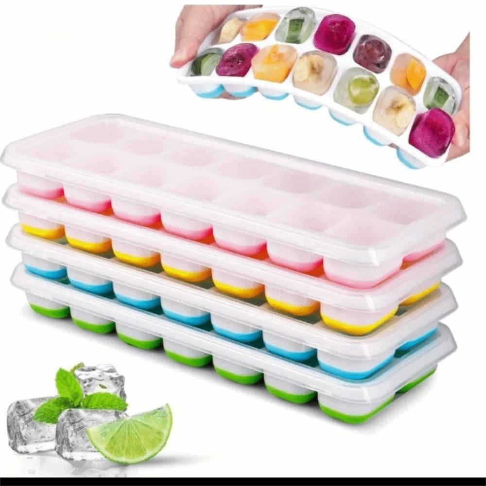 Silicone Ice Cube Tray Stackable Ice Blocks Maker Durable Square Ice Cube Tray  DIY Cocktail