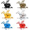 Horloges Murales 3D Miroir en Forme de Tasse à Café Design Moderne Autocollant d'Horloge Murale Créative Pour DIY Cuisine Salon Décorations de Maison