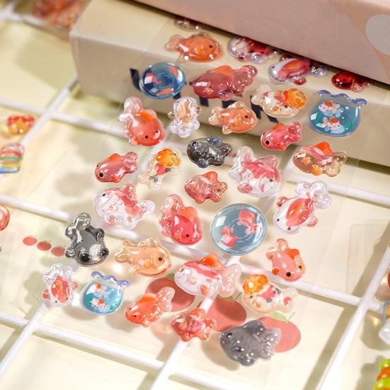 Japanese Theme Puffy Stickers 3D Sushi Dessert Mountain Stickers Kawaii Goldfish Colorful Mini Decals for Scrapbooking DIY Projects Laptop Decorations