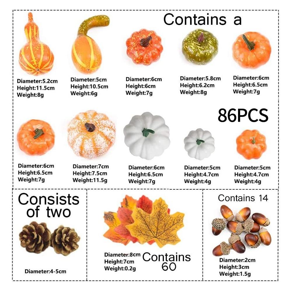 Artificial Decor For Display Maple Leaves Mini Pinecones