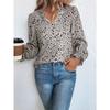 Autumn Women's Blouse Floral Pullover V-neck Ruffled Sweet Long-sleeved Printed Shirt