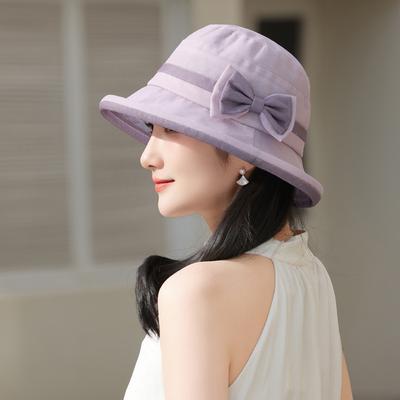 Sommer neuer Hut Damen Sonnenschutz Sonnenhut Mode Schleife Vielseitiger Fischerhut Sonnenschutz Sonnenhut Eimerhut