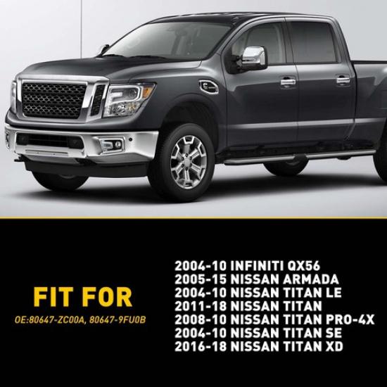 For 2008-2010 PRO-8x Titan Nissan Left Driver Handle Door Key Bezel Cover Chrome