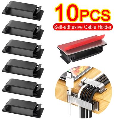 Self Adhesive Cable Management Clips Cable Organizers Wire Clips Cord Holder for Car TV PC Ethernet Cable Under Desk Home Office