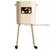 High-Capacity Standing Trash Can for Home Stylish No-Bending Kitchen Garbage Bin with Foot Pedal Wheel Mobile Design