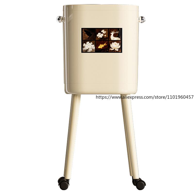 High-Capacity Standing Trash Can for Home Stylish No-Bending Kitchen Garbage Bin with Foot Pedal Wheel Mobile Design