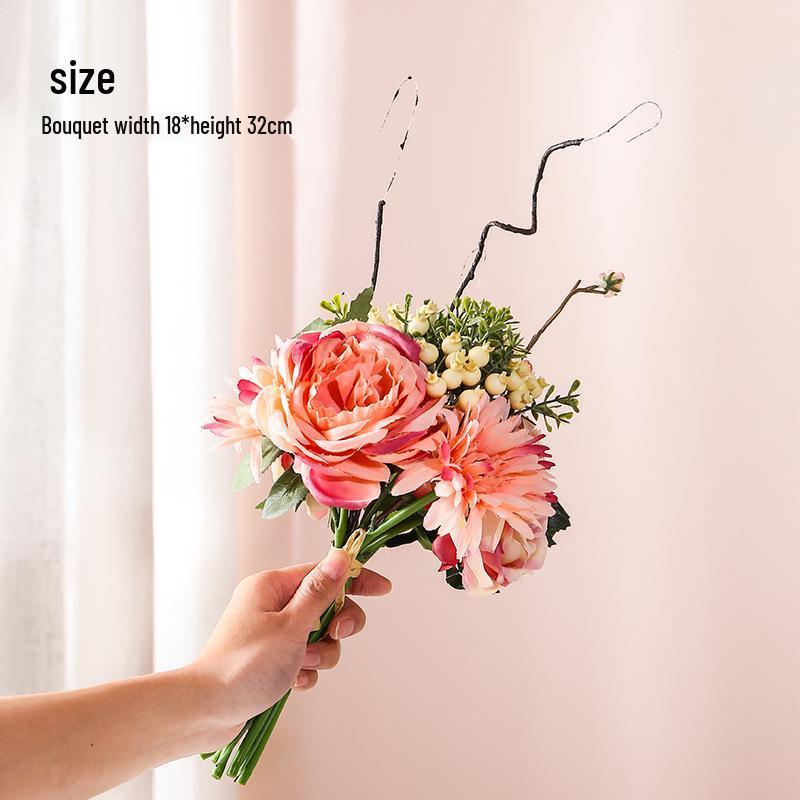 Silk Rose Flower Arrangement for Dining Table or TV Cabinet
