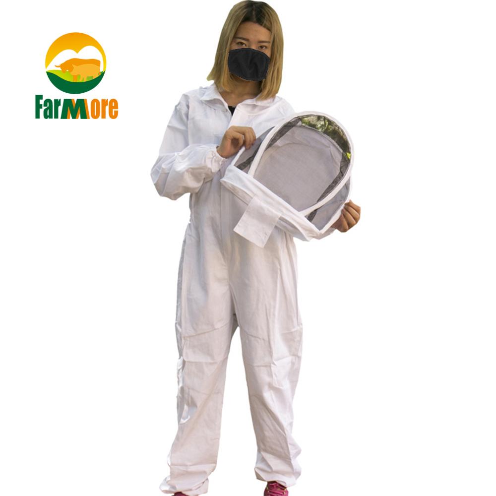 White Anti Bee Suit Cotton Full Beekeeper Protective Dress Camouflage Beekeeping Clothing Tools Bee Suit Coveralls  Equipment