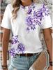 Summer Fashion Floral 3D Print T-shirts Women Streetwear Harajuku Casual Y2k Short Sleeve T Shirt O-neck Tees Tops Clothing