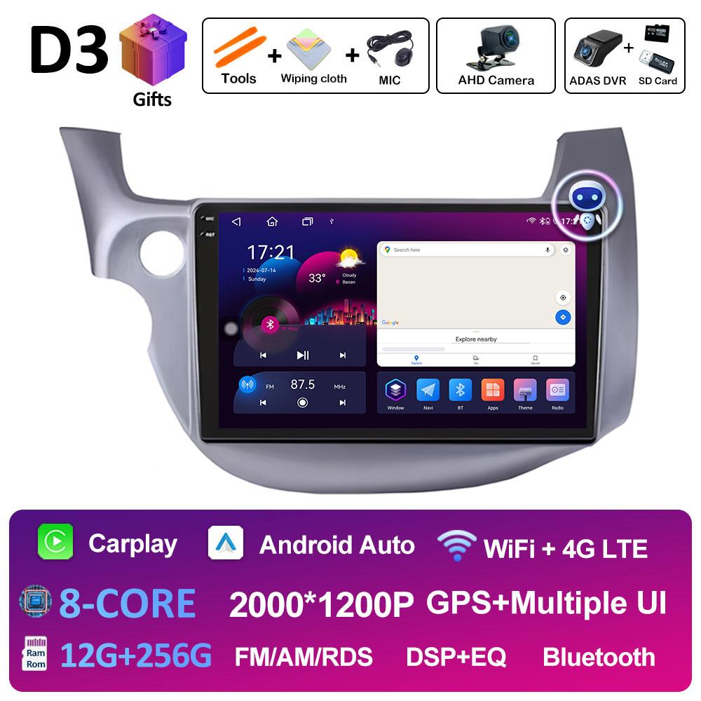 Left Hand Drive GPS For HONDA FIT JAZZ 2007 2008 2009 2010 2011 2012 2013 Cooling Fan Auto Tools GPS Navigation Touch Screen 4G