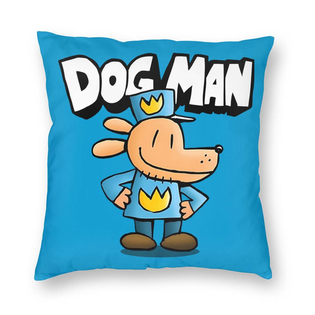 Dogman Cartoon Kids  Dog Man Pillowcase Printed Polyester Cushion Cover Decorative  Pillow Case Cover Home Square