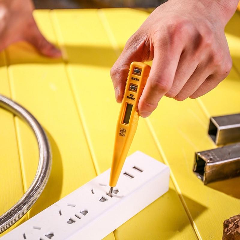 LCD Voltage Tester Pen 12-250V Detection Ranging Double Testing Method ABS Body Professional Electrical Diagnostic Tool