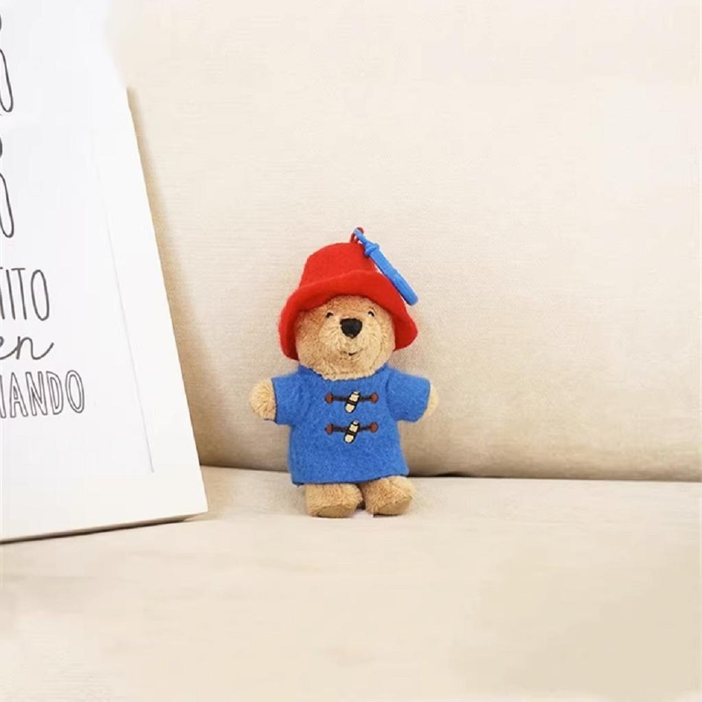 Miniso Cute Paddington Bear Plush Doll Keychain School Bag Pendant Accessories Small Pendant Plush Toy