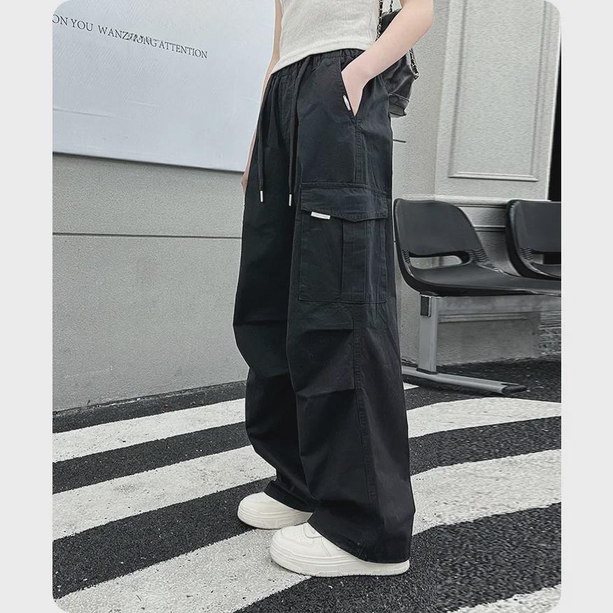 

Комбинезоны с широкими штанинами для девочек на весну/лето 2024 г. 150cm чёрный