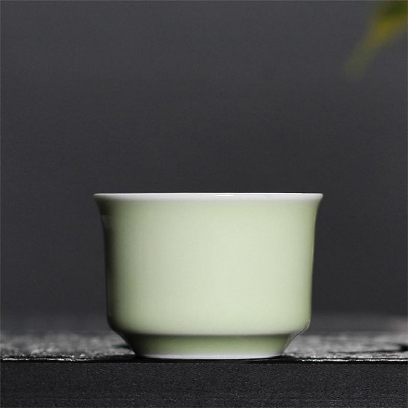 Longquan Celadon Office Teacup Ceramic Ge Kiln Ice Cracked Glaze Kung Fu Master Cup Small Tea Bowl Drinkware