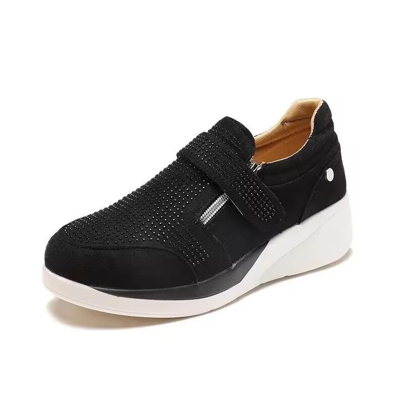 Keilabsatz Damen Sport Sneaker Günstige Sportschuhe Plateau Tennis Damen Laufschuhe Loafer Sport Casual Bequem Slip-on 43