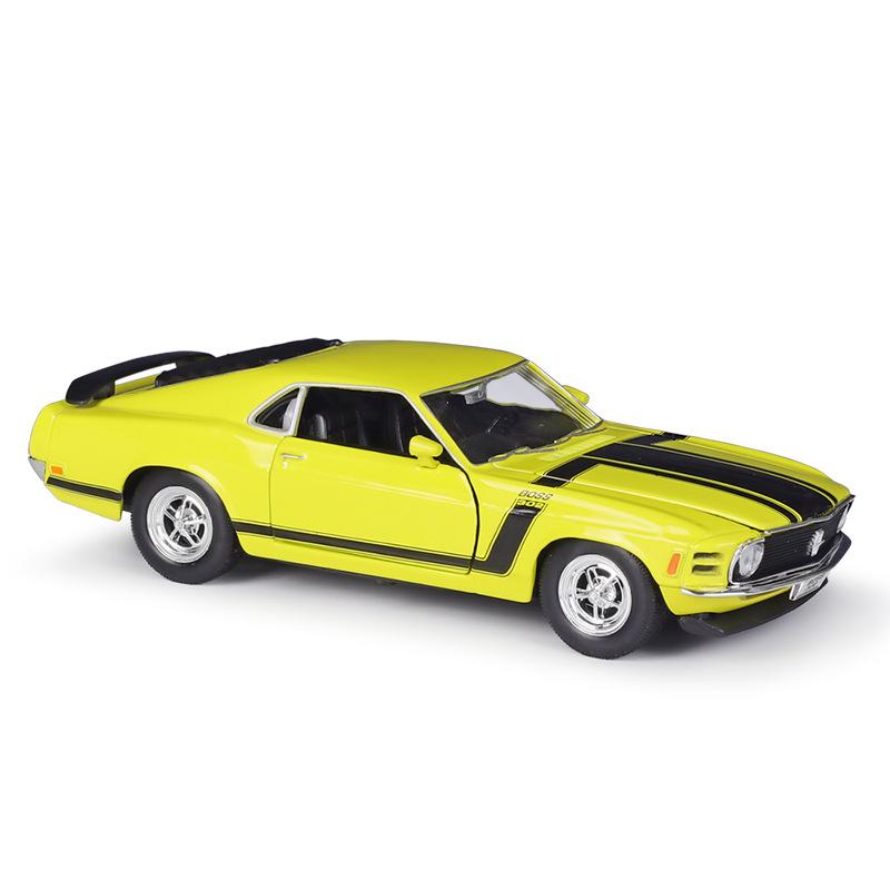 

WELLY 1/24 1970 Ford Mustang BOSS 302 гоночный автомобиль литой металлический спортивный автомобиль транспортные средства модель коллекция детские подарки жёлтый