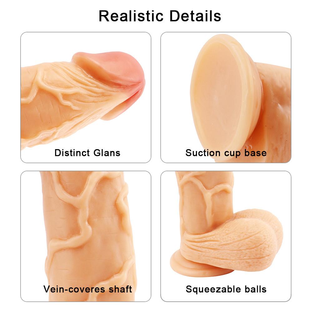 Extended Edition Soft Giant Dildo Cock Suction Cup Adults Dick Realistic Masturbators Double Layer Penis Women Anal Sex Toy