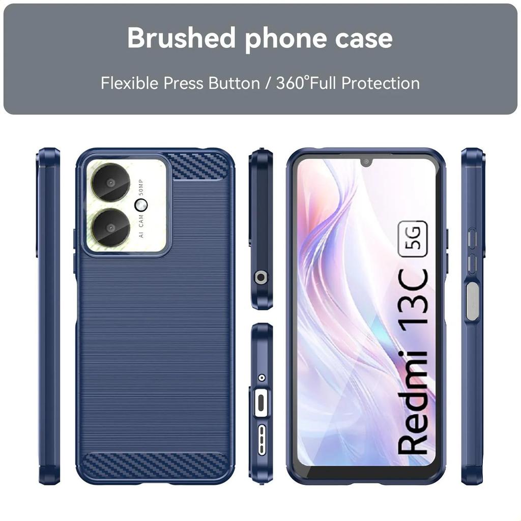 Coque de téléphone pour Xiaomi Redmi 13c 5g, Housse de protection flexible en fibre de TPU pour Xiaomi Redmi 13c 5g