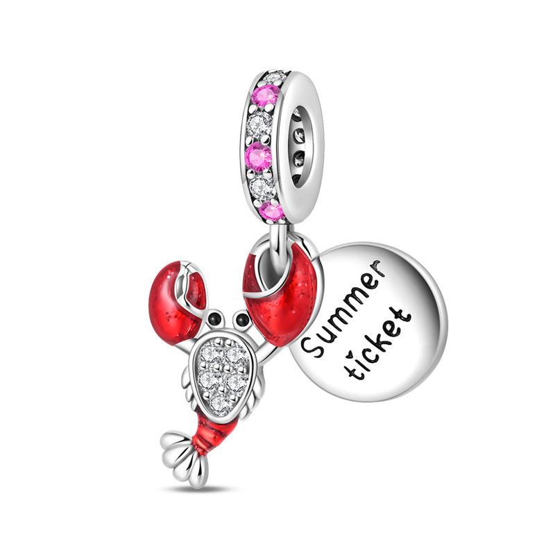 S925 Silver [DIY Heart Crown Beaded Bracelet Pendant Jewelry Making Accessories]